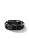 David Yurman Men's Beveled Band Ring In Black Titanium In Bb