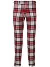 THOM BROWNE VARIEGATED CHECK SKINNY WOOL TROUSER