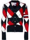 THOM BROWNE THOM BROWNE CARDIGAN MIT ARGYLE-MUSTER - BLAU