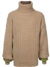 HAIDER ACKERMANN HAIDER ACKERMANN CHUNKY HIGH NECK SWEATER - NEUTRALS