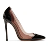 GIANVITO ROSSI Black & Pink Patent Plexi Heels