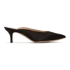 GIANVITO ROSSI GIANVITO ROSSI BLACK SATIN PAIGE KITTEN MULES