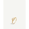 ASTLEY CLARKE FLORIS 18CT YELLOW-GOLD VERMEIL AND MOTHER-OF-PEARL RING