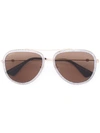 GUCCI GUCCI EYEWEAR AVIATOR METAL TEMPLE SUNGLASSES - METALLIC