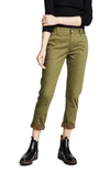 Current Elliott The Confidant Cotton-blend Twill Straight-leg Pants In Capulet Olive