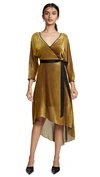 Diane Von Furstenberg Eloise Velvet Midi Wrap Dress In Goldenrod/lilac/black
