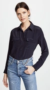 Equipment Slim Signature Silk Shirt In Eclipse