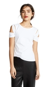Helmut Lang Bondage Sleeve Cotton Tee In White