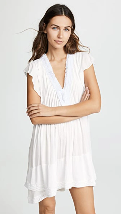 Poupette St Barth Sasha Floral Cover-up Minidress In Optic White