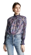 REBECCA TAYLOR Long Sleeve Floral Top