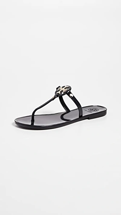 Tory Burch Mini Miller Thong Flip Flops Perfect Black