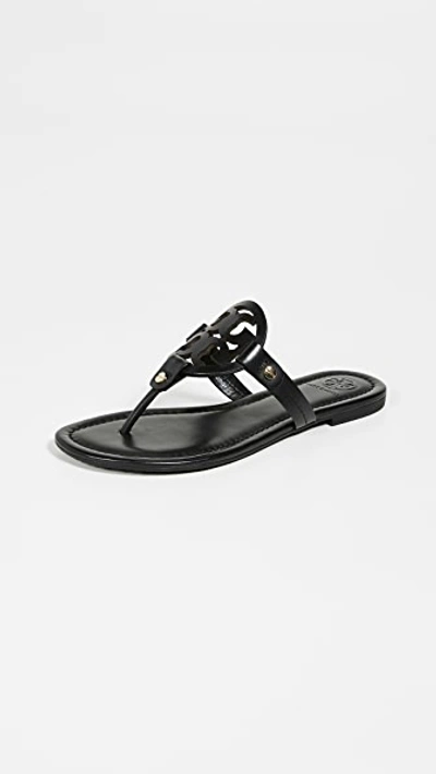 TORY BURCH MILLER THONG SANDALS BLACK,TORYB46915