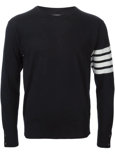 Thom Browne 4-bar Classic Crewneck Pullover In 415 Navy