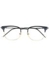 THOM BROWNE THOM BROWNE EYEWEAR SQUARE FRAME GLASSES - BLACK