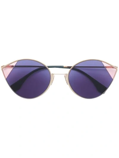 Fendi Round Frame Sunglasses In Blue