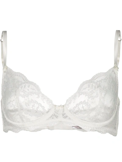 Gilda & Pearl Rita Sheer Leavers Lace Bra In White