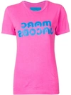 Marc Jacobs Fluorescent Logo Print Tee In Pink