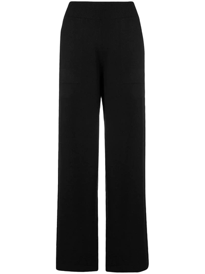 Barrie Ribbed Waistband Trousers In Black