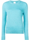 Barrie Ribbed Neck Jumper In Blue