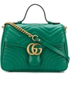 GUCCI GUCCI GG MARMONT SMALL TOP HANDLE BAG - GREEN