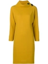 ANTONELLI ANTONELLI FUNNEL NECK DRESS - YELLOW