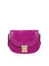 MCM MCM TRISHA VIVA LILAC SUEDE AND LEATHER SMALL SHOULDER BAG,10758806