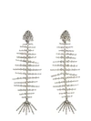 Saint Laurent Crystal Clip-on Earrings In Argento