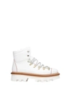 BARRACUDA WHITE LEATHER ANKLE BOOTS,10760865