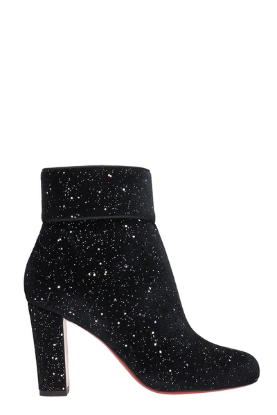 Christian Louboutin Moulamax Velvet Galactica 85 Booties In Black