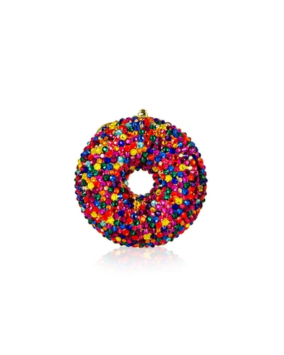 Judith Leiber Sprinkles Donut Crystal Pillbox In Multi