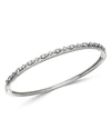 KC DESIGNS 14K WHITE GOLD DIAMOND DOUBLE ROW BANGLE BRACELET,B7524W