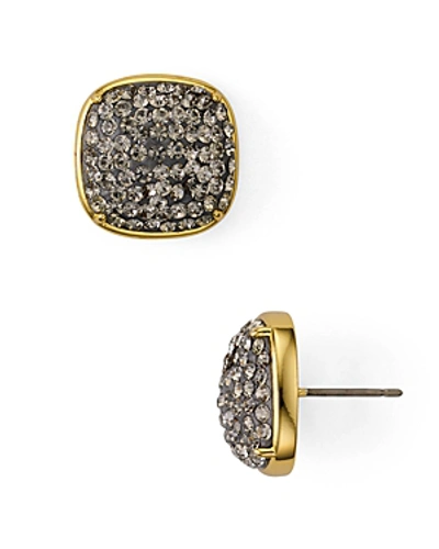 Kate Spade Pave Small Square Stud Earrings In Black Diamond