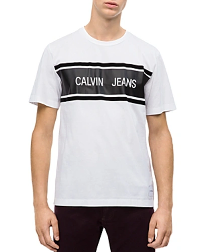 Calvin Klein Jeans Est.1978 Men's Logo-print T-shirt In Eu Bright White