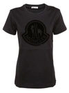 Moncler Central Logo Patch Crew Neck T-shirt In Black