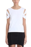 Helmut Lang Bondage Sleeve Cotton Tee In White