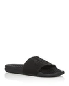 Apl Athletic Propulsion Labs Techloom Logo-embossed Leather Slides In Black