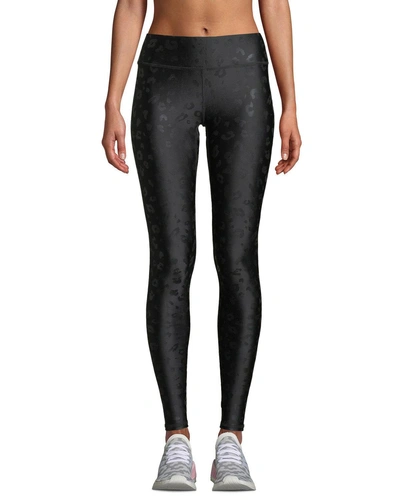 Terez Cheetah-print Metallic Uplift Compression Leggings In Black Cheetah Foil