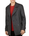 Ted Baker Grilld Wool Peacoat In Gray