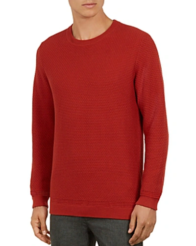 Ted Baker Percypi Textured Crewneck Sweater In Orange