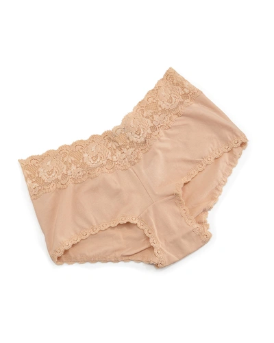 Cosabella Plus Size Never Say Never Cheekie Low-rise Hotpants In Blush