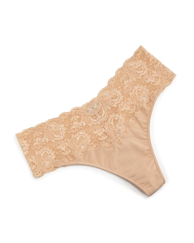 Cosabella Plus Size Never Say Never Lovelie Thong In Blush
