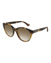 GUCCI ACETATE CAT-EYE SUNGLASSES WITH CRYSTAL LOGO,PROD215000188