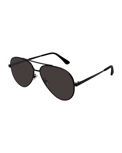 Saint Laurent Men's Classic Metal Aviator Sunglasses In Black