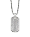 David Yurman Men's Streamline Tag Pendant With Diamonds In Silver, 35mm In Silver