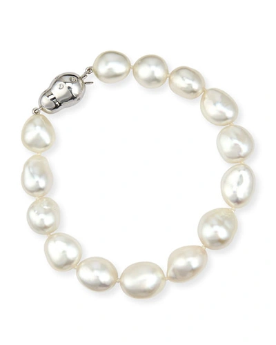 Assael 18k White Gold South Sea Baroque Pearl Bracelet