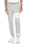 Thom Browne Grey Classic Four Bar Lounge Pants In Light Grey