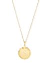 SARAH CHLOE MADI SMALL ENGRAVED INITIAL PENDANT NECKLACE,PROD215920044