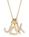 SARAH CHLOE AMELIA 14K GOLD LAYERED DIAMOND INITIAL NECKLACE,PROD215670077