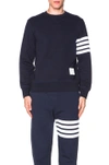 Thom Browne Engineered 4-bar Cotton Sweatshirt In Navy