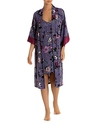 MIDNIGHT BAKERY SATIN FLORAL-PRINT MIDI ROBE,SLE130